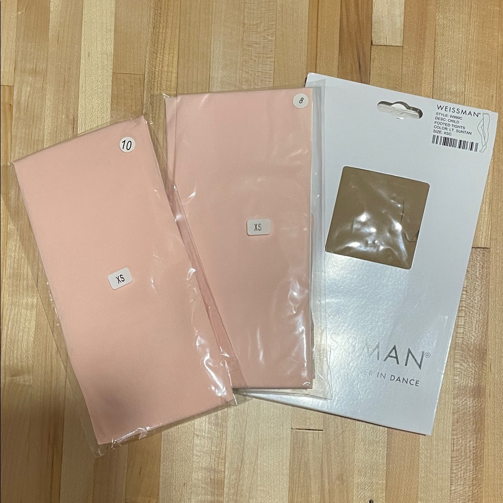 Kids XS Ballet Pink and Tan Dance Tights